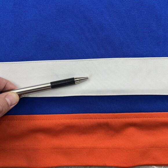 Vintage Kani Hockey Jersey Mens Large Blue Orange Hip Hop Throwback Rap Skate - Picture 7 of 16